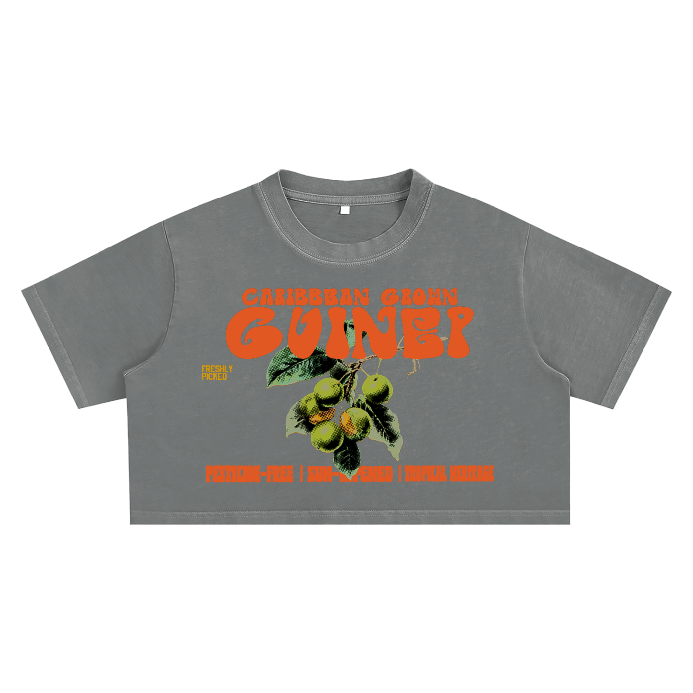 Islands Breed Culture Crop Top,Guinep Snow Washed Top,Caribbean Inspired Streetwear,Women’s Summer Crop Tee,100% Cotton Crop Top,Casual Streetwear Shirt,Urban Caribbean Fashion,Short Sleeve Crop Tee,Washed Streetwear Top,Women’s Festival Crop Top
