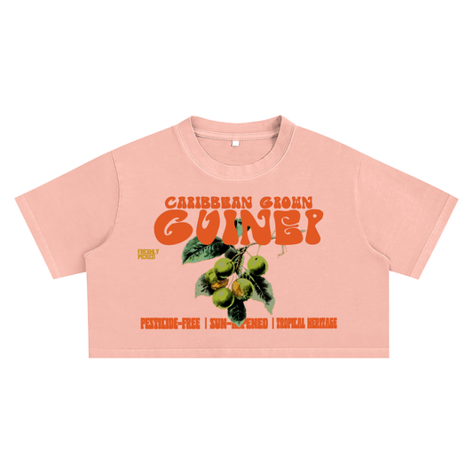 Islands Breed Culture Crop Top,Guinep Snow Washed Top,Caribbean Inspired Streetwear,Women’s Summer Crop Tee,100% Cotton Crop Top,Casual Streetwear Shirt,Urban Caribbean Fashion,Short Sleeve Crop Tee,Washed Streetwear Top,Women’s Festival Crop Top