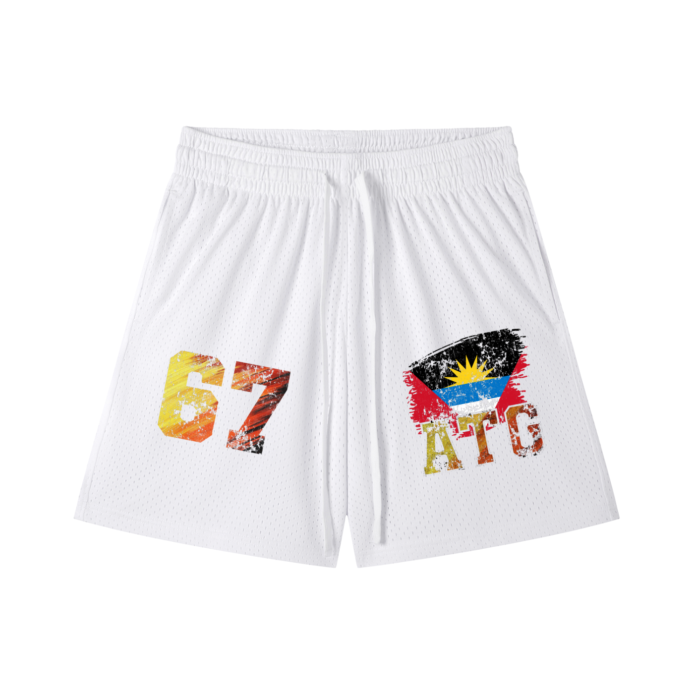 Antigua & Barbuda Drawstring Mesh Shorts - Islands Breed Culture