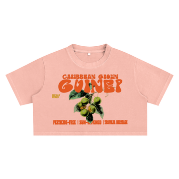 Islands Breed Culture Crop Top,Guinep Snow Washed Top,Caribbean Inspired Streetwear,Women’s Summer Crop Tee,100% Cotton Crop Top,Casual Streetwear Shirt,Urban Caribbean Fashion,Short Sleeve Crop Tee,Washed Streetwear Top,Women’s Festival Crop Top