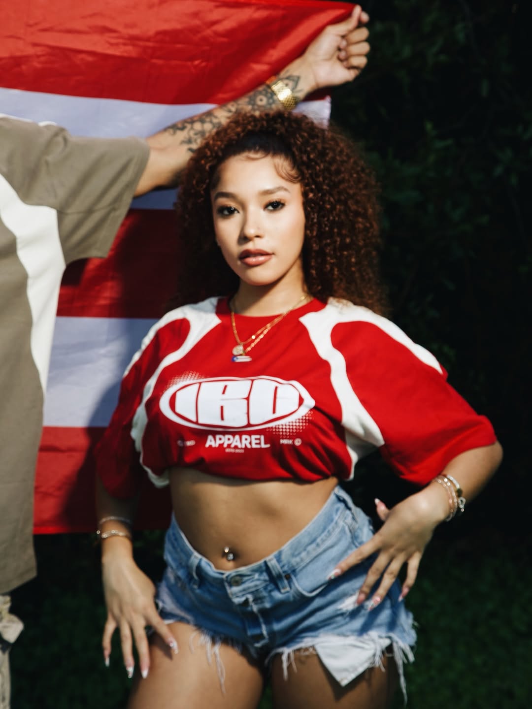 IBC Grunge Logo Contrast Panel Cotton T-Shirt - Islands Breed Culture