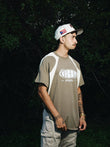 IBC Grunge Logo Contrast Panel Cotton T-Shirt