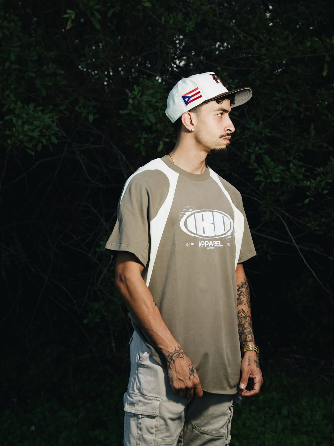 IBC Grunge Logo Contrast Panel Cotton T-Shirt - Islands Breed Culture
