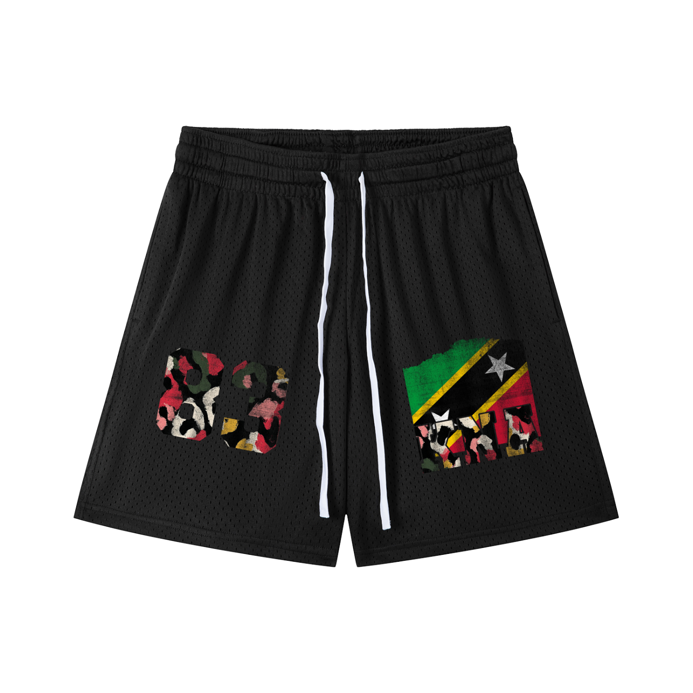 St. Kitts & Nevis Drawstring Mesh Shorts - Islands Breed Culture
