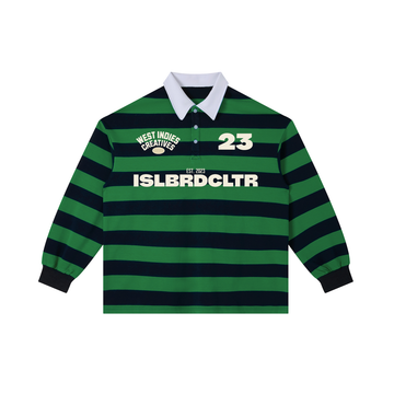 polo shirt,stripe polo,streetwear,drop shoulder,unisex,preppy,long sleeve,ISLBRDCLTR
