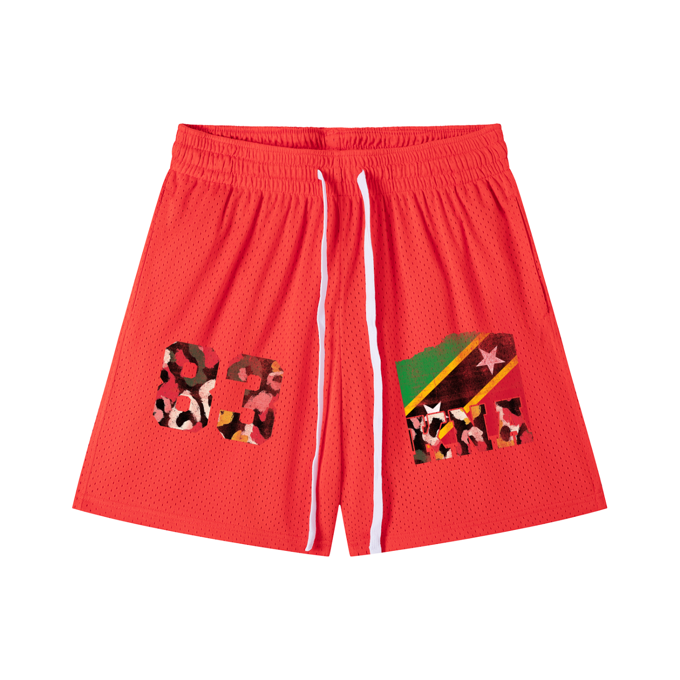 St. Kitts & Nevis Drawstring Mesh Shorts - Islands Breed Culture