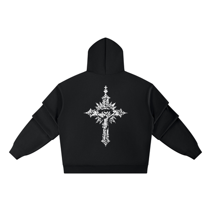 crosseyed,heavyweighthoodie,ruchedsleeve,caribbeanstreetwear,islandsbreedculture,oversizedhoodie,IBCapparel