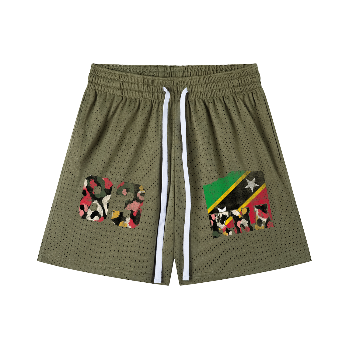 St. Kitts & Nevis Drawstring Mesh Shorts - Islands Breed Culture