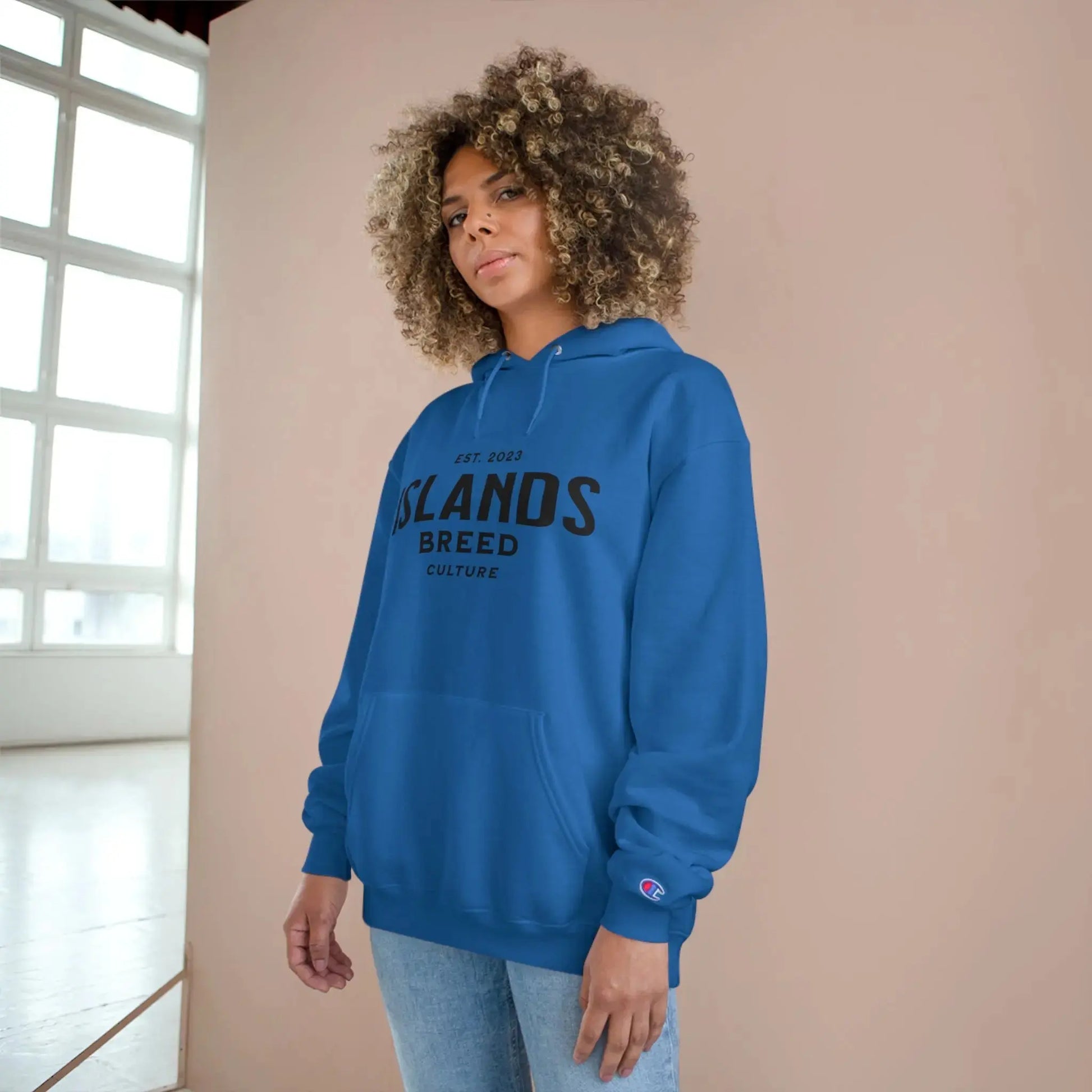 IBC Carnival [Red & Blue] (Black Font) Champion Hoodie - Islands Breed Culture